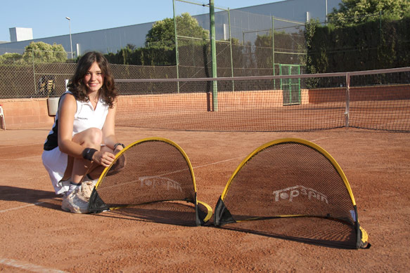 Las porterías diana se usan como dianas de servicio o de golpes de fondo.